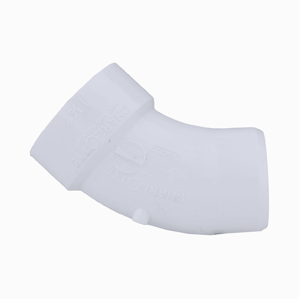 Charlotte Pipe 8" PVC DWV 45° Street Elbow - H x Spigot