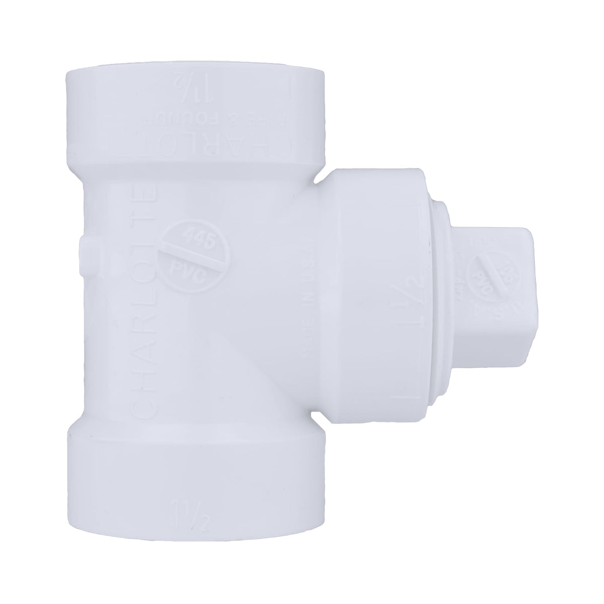 Charlotte Pipe 8" PVC DWV Test or Cleanout Tee with Plug - H x H x FPT