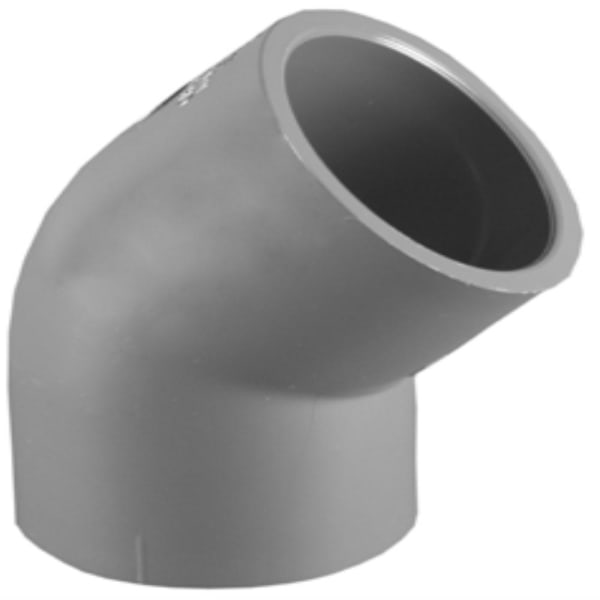 1/2" PVC SCH80 45° Elbow - Socket x Socket