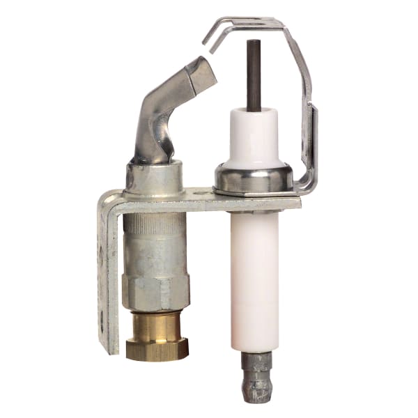 Combination intermittent pilot burner and ignitor with left tip