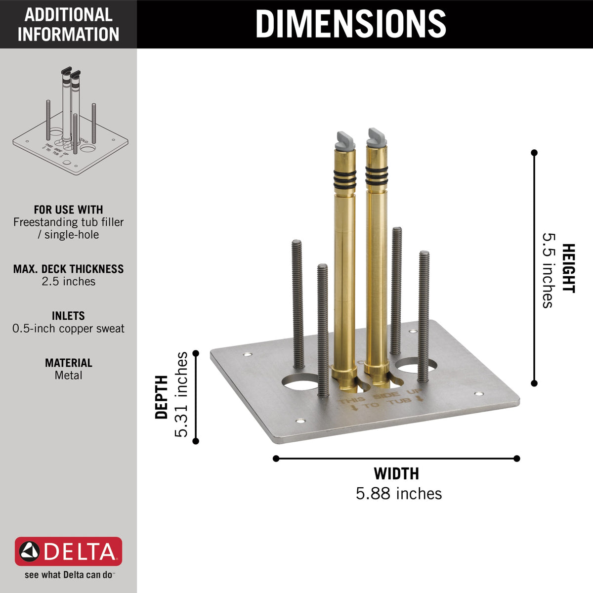Delta Trinsic® Floor Mount Tub Filler Rough