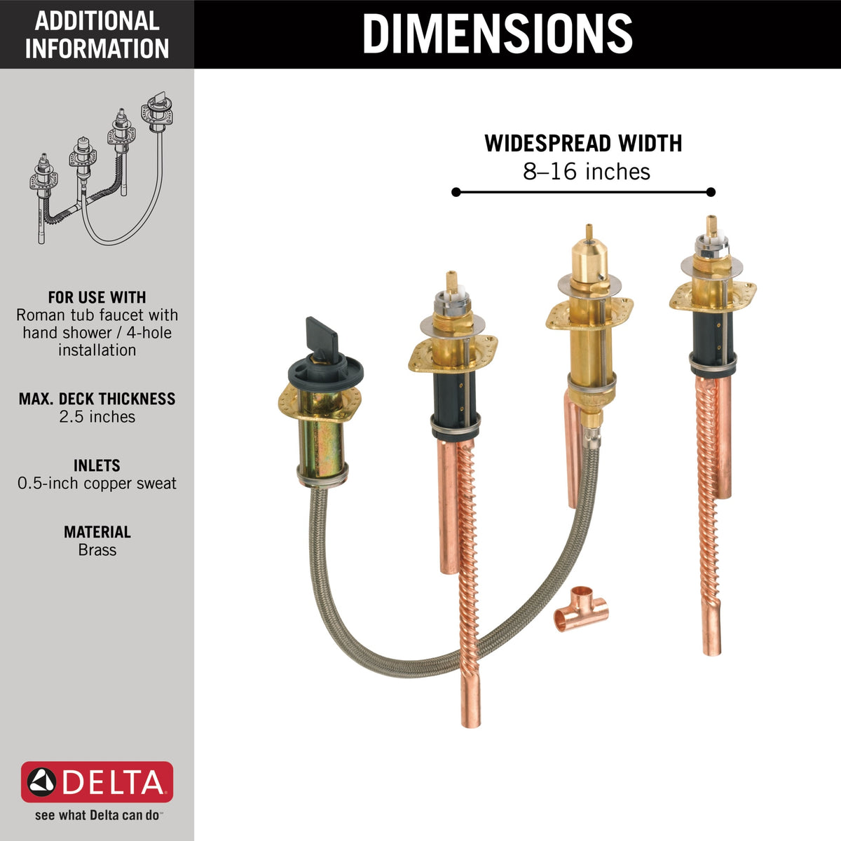 Delta Two Handle Flexible Mount with HandShower