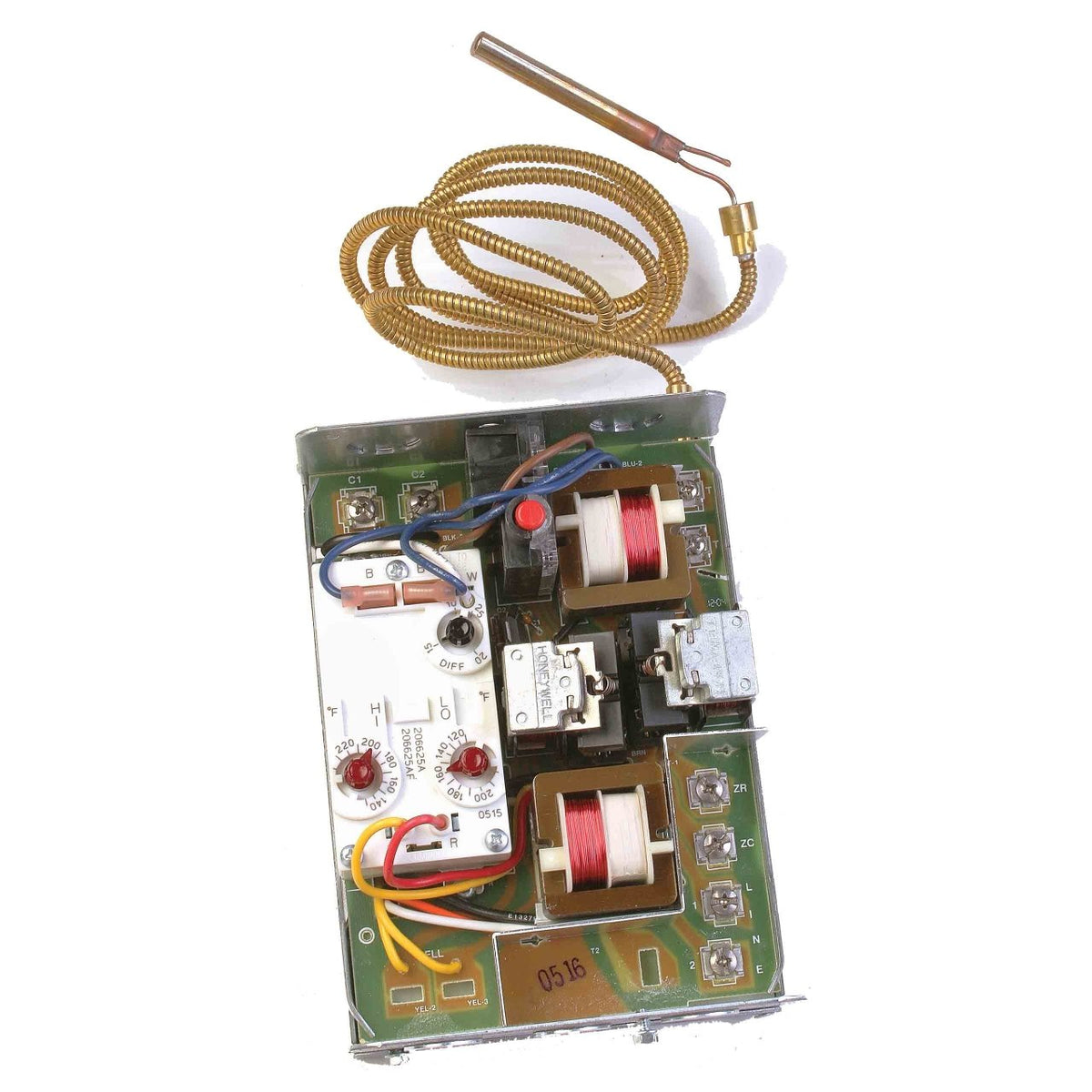 Resideo R8182D1079/U AquaStat Protectorelay, High Limit 130–240°F, Low Limit 110–220°F, Vertical Mount