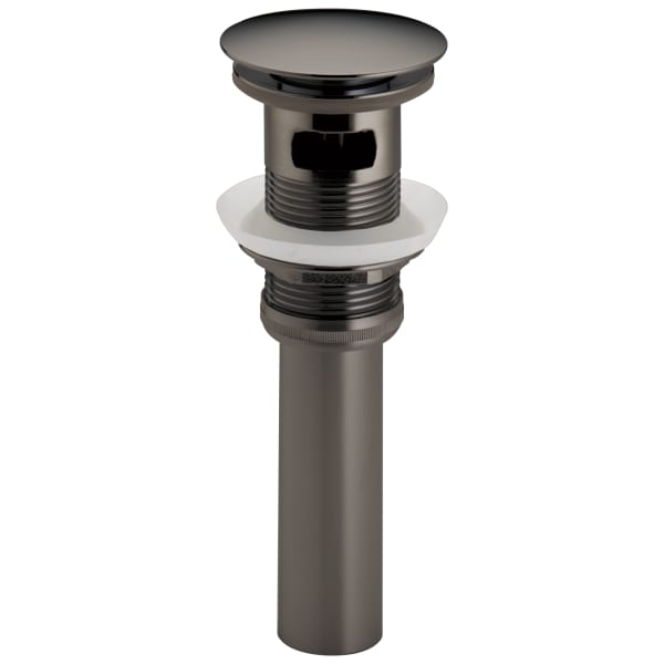 Brizo Push Button Pop-Up Lavatory Drain with Overflow Brilliance Black Onyx