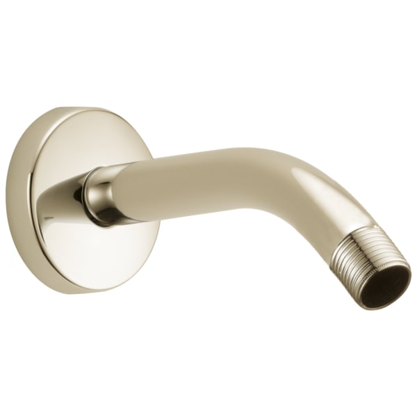 Brizo Essential™ 7" Linear Round Wall Mount Shower Arm And Flange Polished Nickel