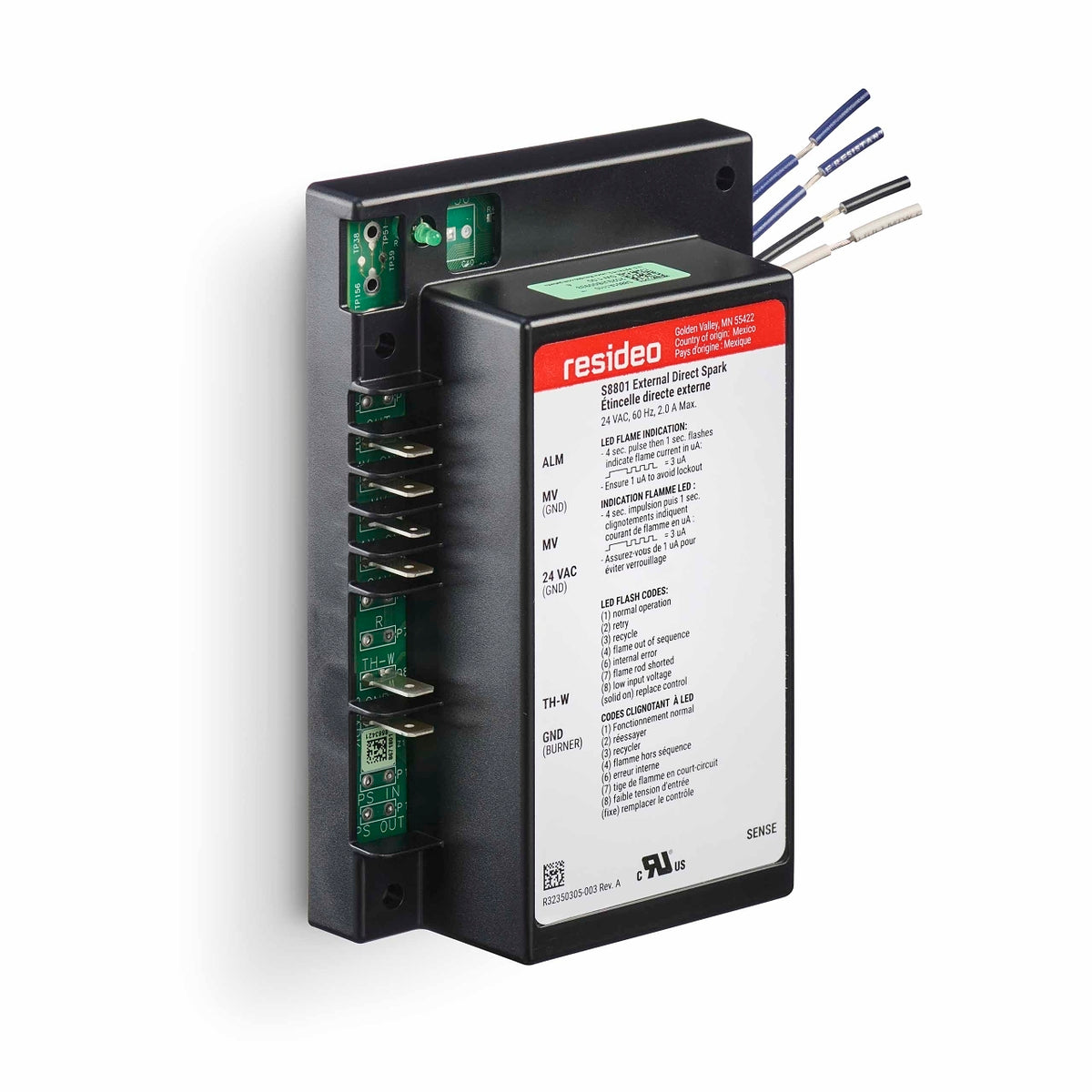 Resideo S8801A1118/U Direct Spark Ignition Module, 2-Rod, 4 sec Trial