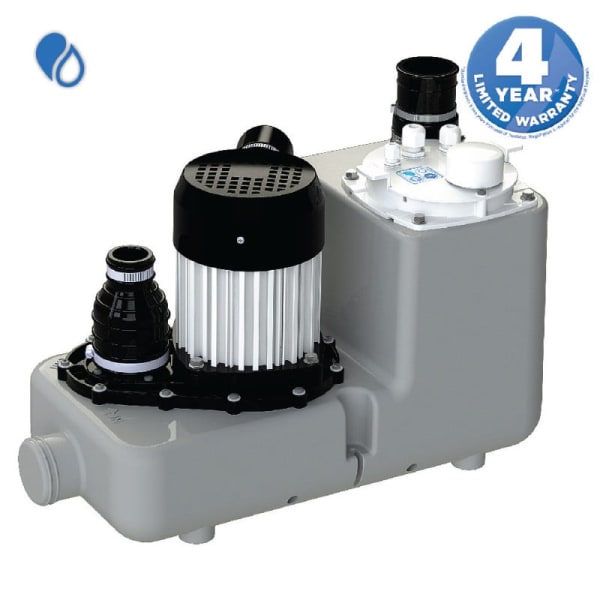 Sanicom 1 - Commercial Gray Water Drain Pump - 1Hp HDPE - Laundry/Sink/Shower/Bathtub