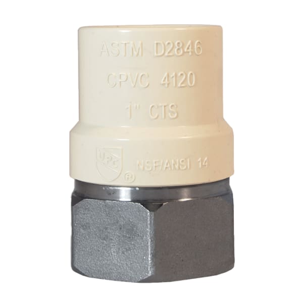 1-1/4" - CPVC x FIP, Stainless Steel FNPT x CPVC Transition Fittings