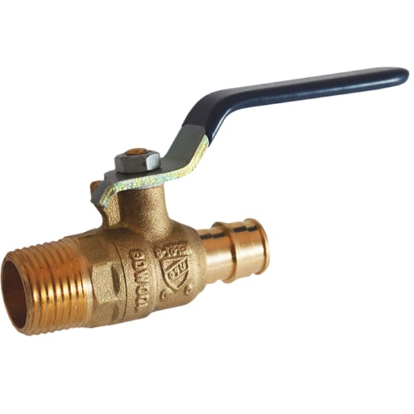 3/4" - F1960 x MIP, No Lead DZR Forged Brass Cold Expansion PEX x MNPT Transition Ball Valve