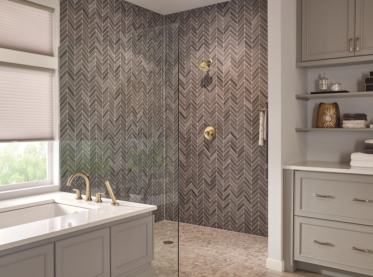 Delta Trinsic® Roman Tub with Handshower Trim Champagne Bronze