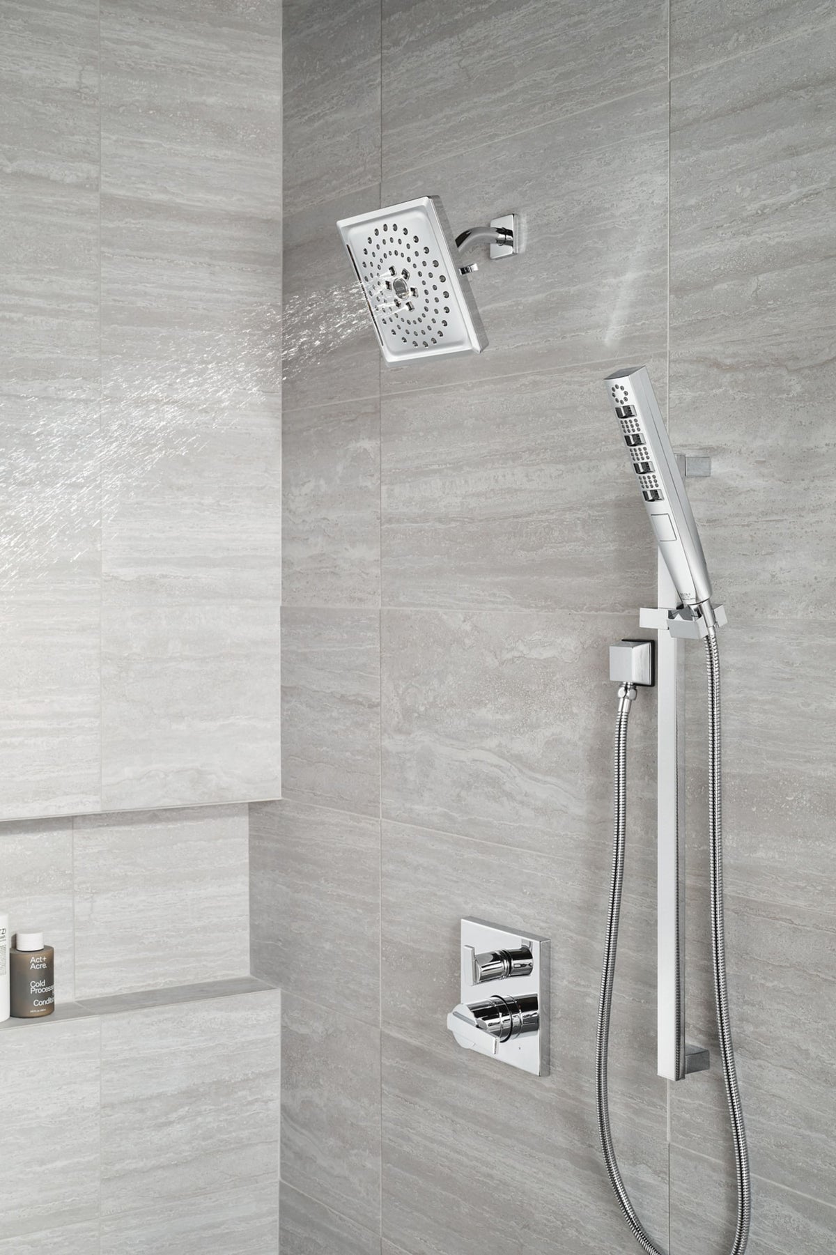 Delta Ara® Angular Modern Monitor® 14 Series Valve Trim with 3-Setting Integrated Diverter Chrome