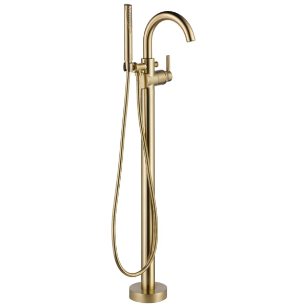 Delta Trinsic® Single Handle Floor Mount Tub Filler Trim with Handshower Champagne Bronze