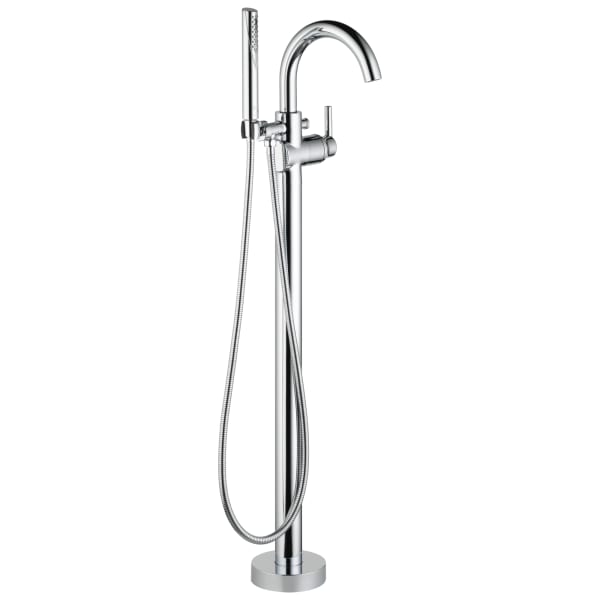 Delta Trinsic® Single Handle Floor Mount Tub Filler Trim with Handshower Chrome