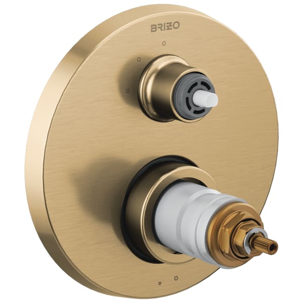 Brizo Litze® TempAssure® Thermostatic Valve with 3 Function Diverter Trim Less Handles Luxe Gold