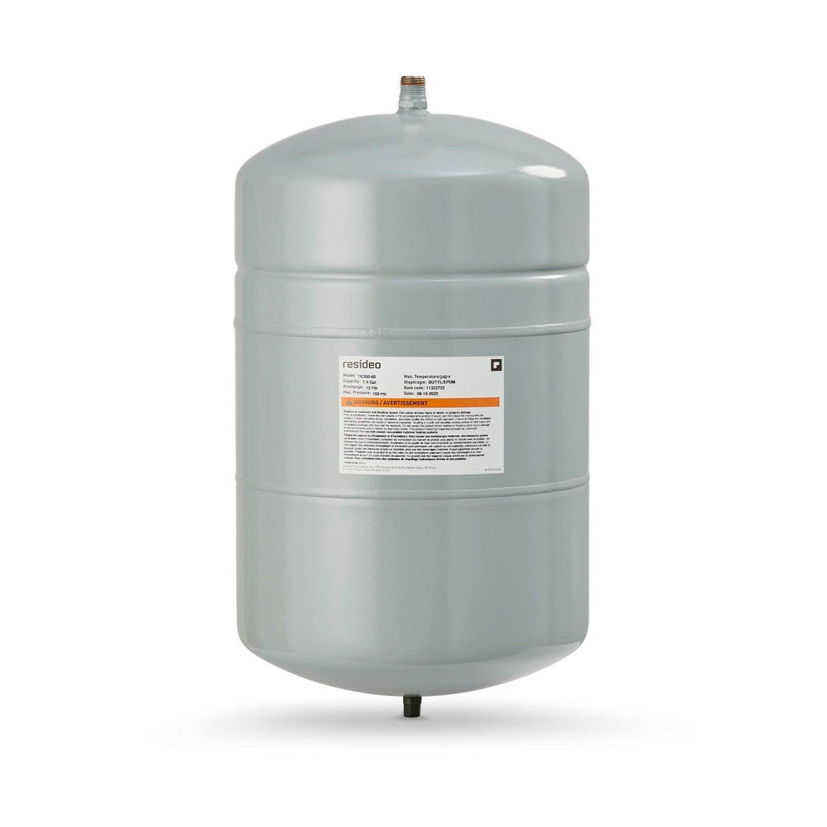 Resideo TK300-60/U Heating Expansion Tank, 7.6 Gallon, 1/2 in Male NPT