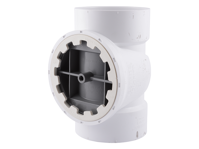 HoldRite® TRPVC6A TestRite® 6" PVC DWV Test / Cleanout Tee with Plug