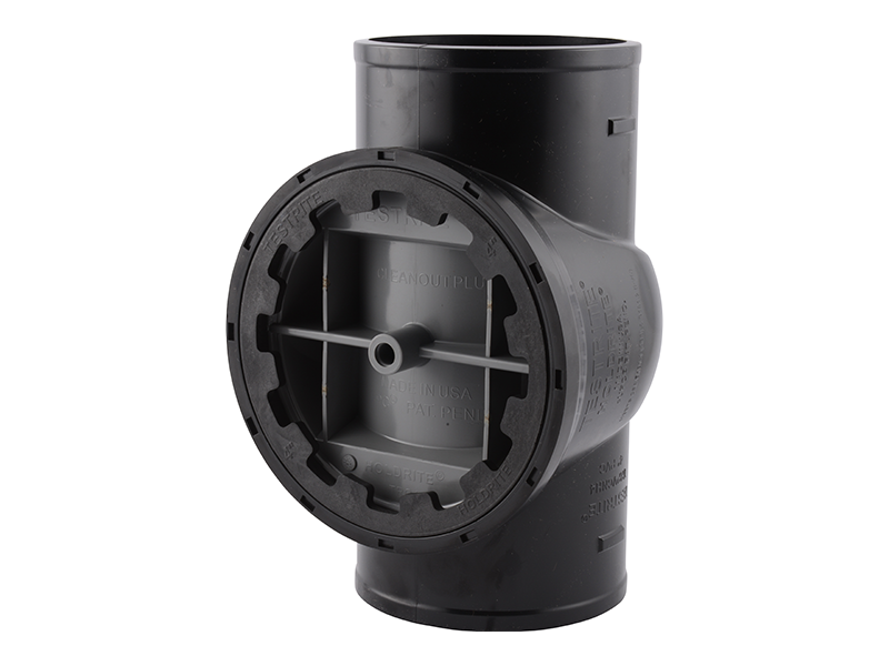 HoldRite® TRPVCNH6A TestRite® 6" PVC No-Hub Test / Cleanout Tee with Plug