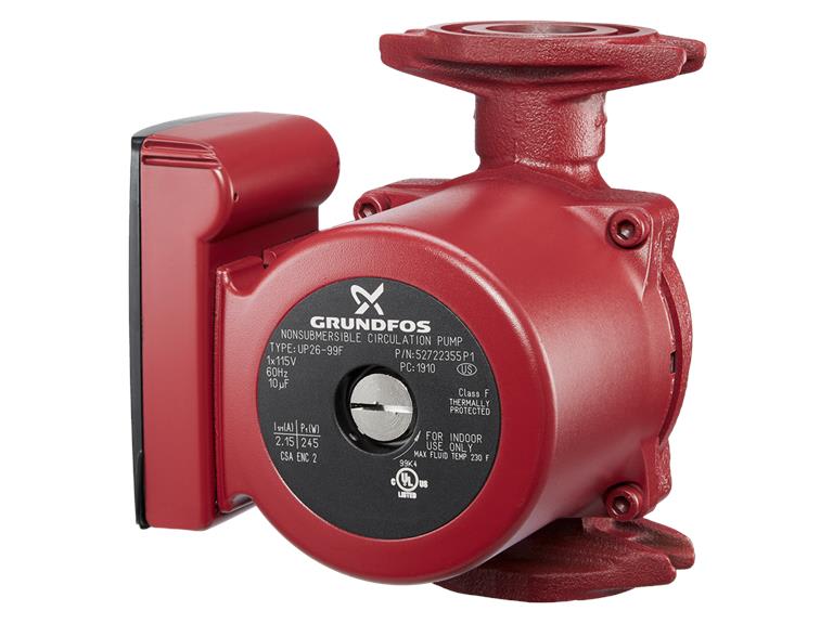 Grundfos 95906630 UPS26-150F 3-Speed Circulator, Cast Iron, Flanged, 1/2 HP, 115V