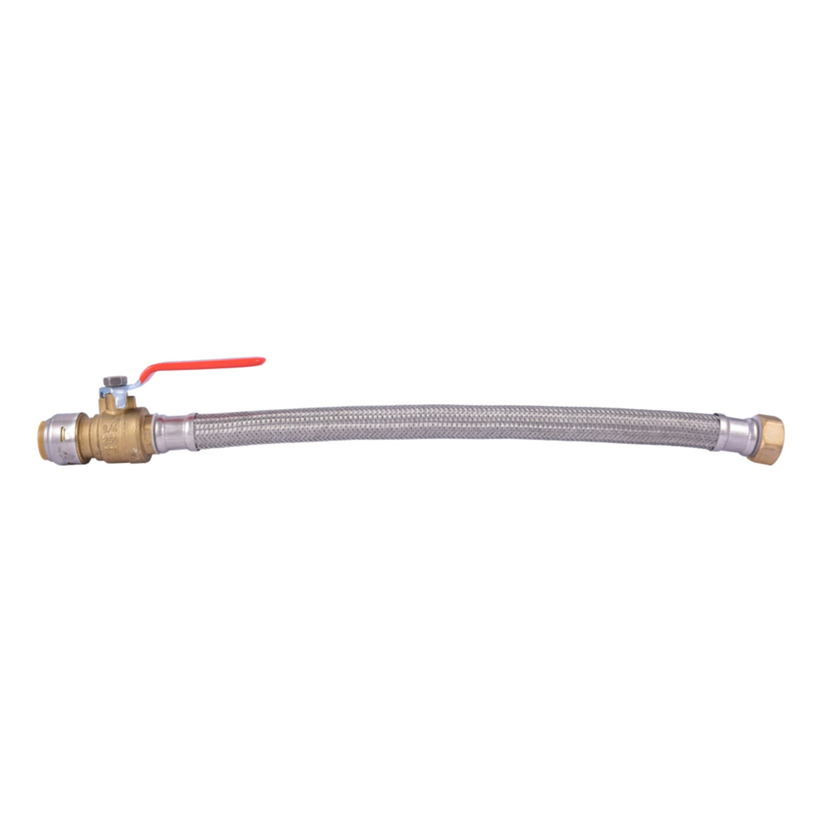 3/4" x 3/4" x 18" SharkBite Max Stainless Steel Braided Water Heater Connector with Ball Valve - (PTC x FIP)