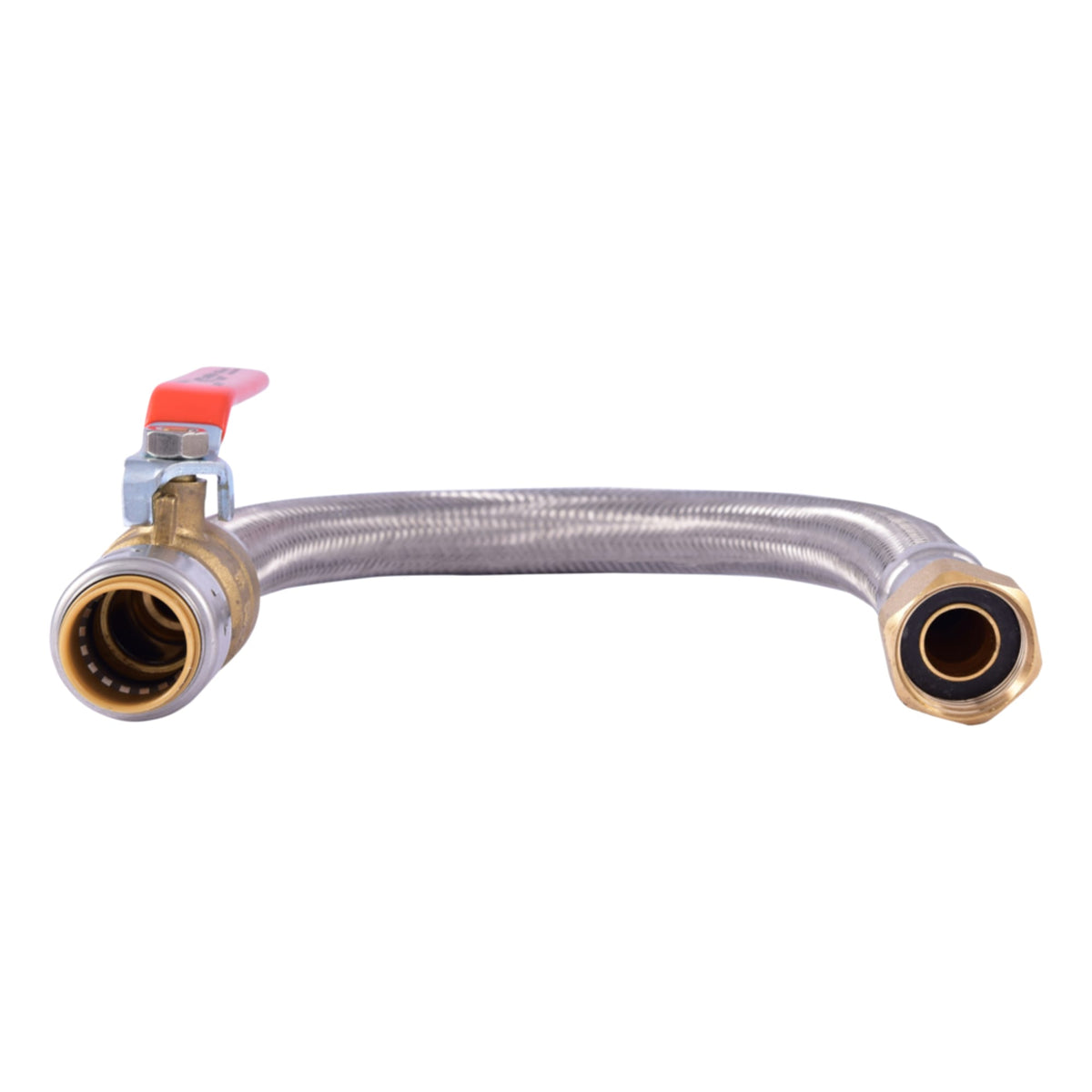 3/4" x 3/4" x 18" SharkBite Max Stainless Steel Braided Water Heater Connector with Ball Valve - (PTC x FIP)