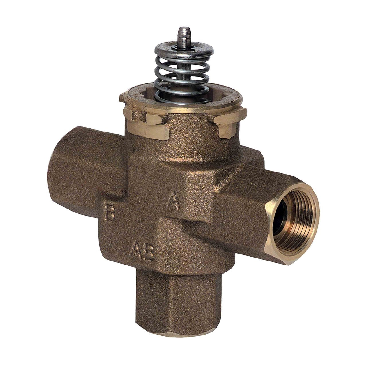 Honeywell Home VCZMD6100/U VC 3-Way Valve, 1/2 in Inverted Flare, 4.2 Cv, Linearized Cartridge