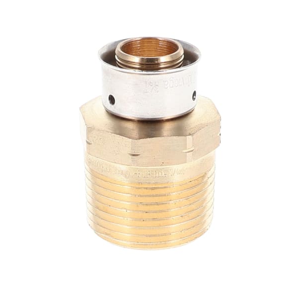 3/4" x 1" PEX Male Adapter (Crimp(F1807) x MIP) - PureFlow® Press (Brass)