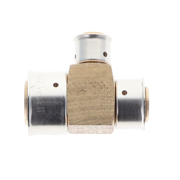 1" x 3/4" x 1/2" PEX Reducing Tee (Press)  - PureFlow® Press (Brass)