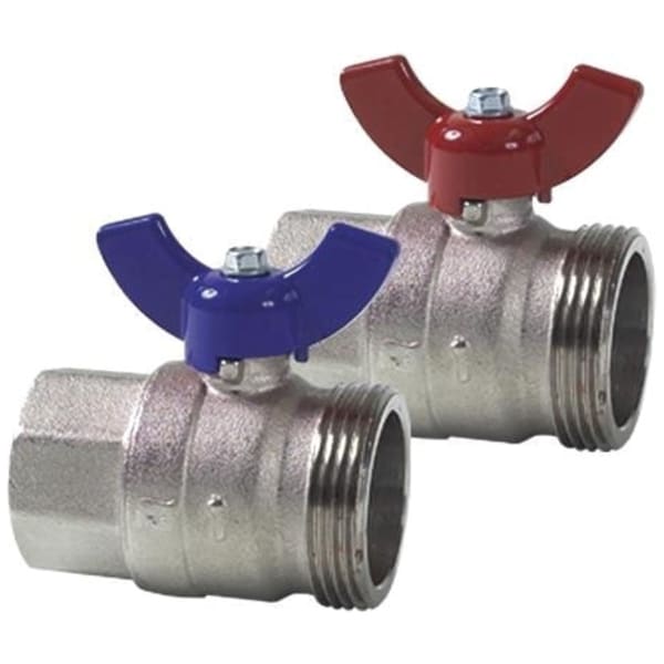 1-1/4" x 1", Union x FPT, Nickel Plated Brass, Ball Valve