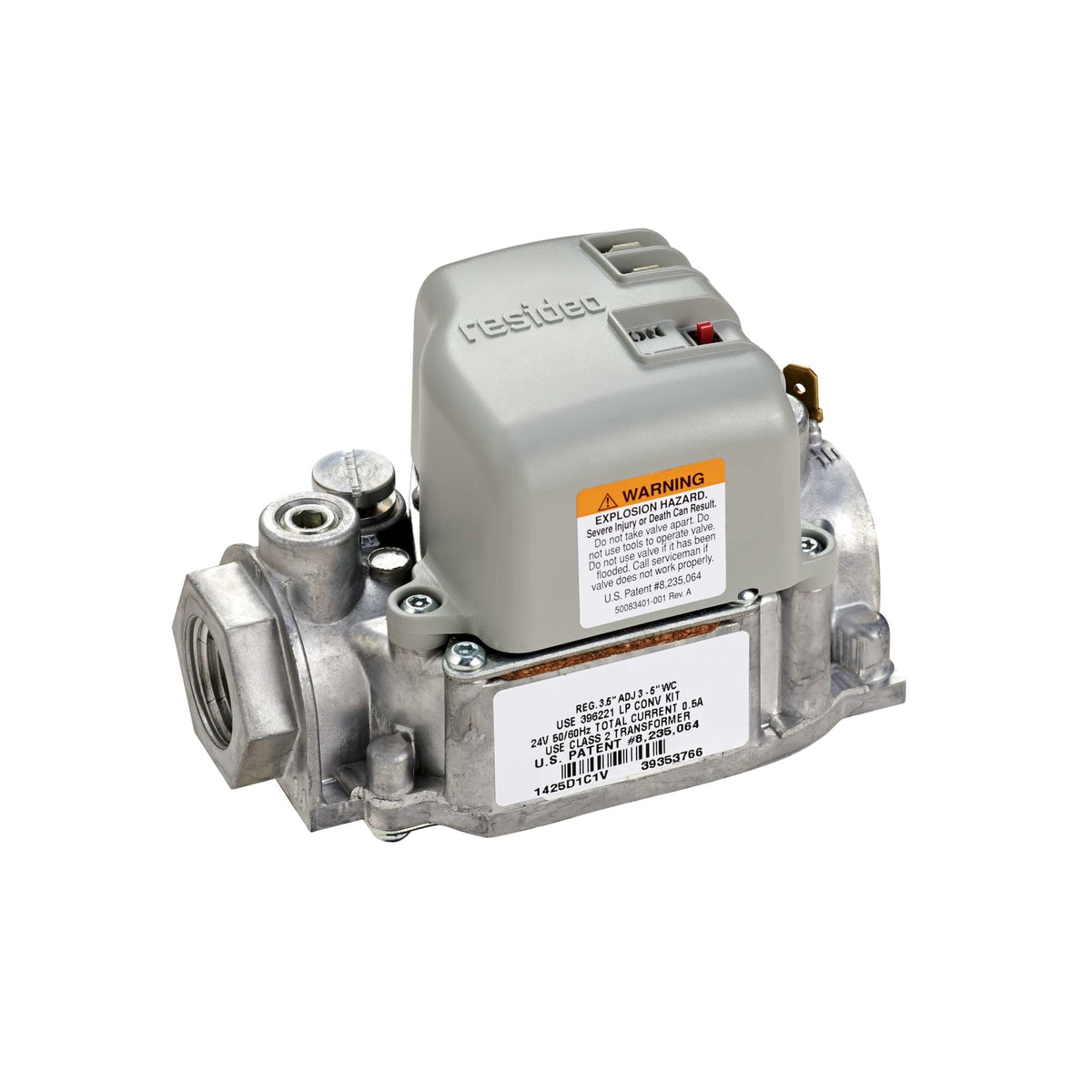 Resideo Single Stage Gas Controls for Direct Ignition appliance, 1/2 in x 1/2 in inlet/outlet size, Fast-Fast Opening, 24 V AC, Natural Gas