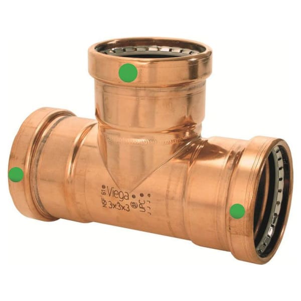 4"x4"x1" - (P-P-P) - Tee (Reducing), ProPress®