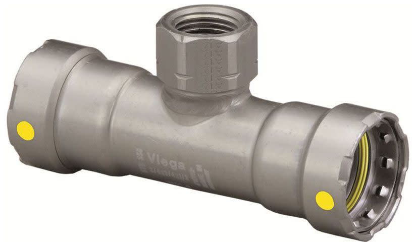 Viega 25486 MegaPress®G 1-1/4" x 1-1/4" x 1/2" Tee Adapter (P x P x FPT)