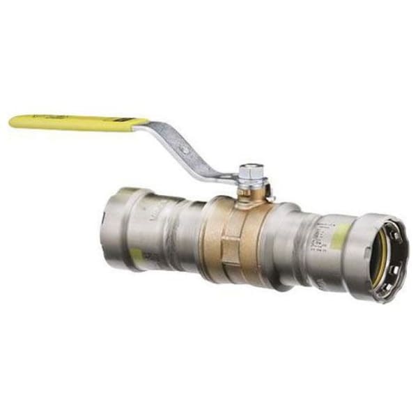 3/4" x 3/4", MegaPressG x MegaPressG, 125 PSI, Bronze, Locking Handle, Ball Valve
