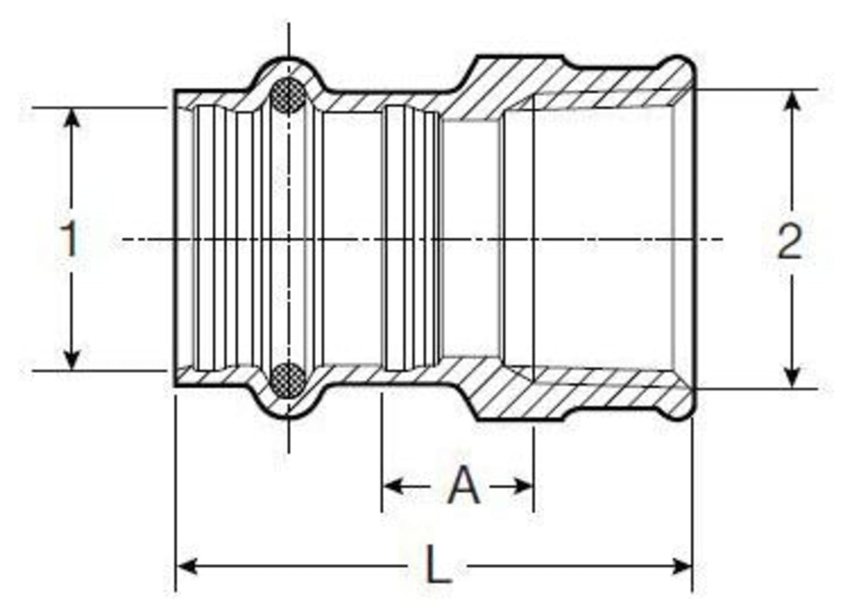 Viega 3/4" x 1/2" - (P-FPT) - Female Adapter, ProPress®