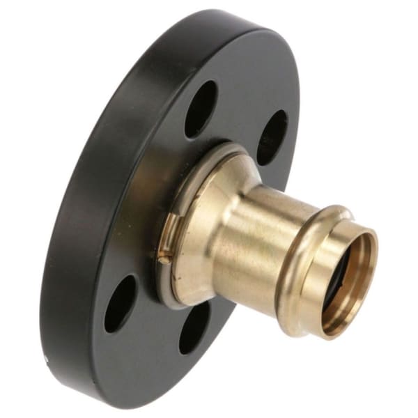 2" x 2", ProPress x Flanged, 300 PSI, 0.84" Thick, Lead-Free, Bronze, EPDM Sealing Element, 2-Piece, Straight, Adapter Flange