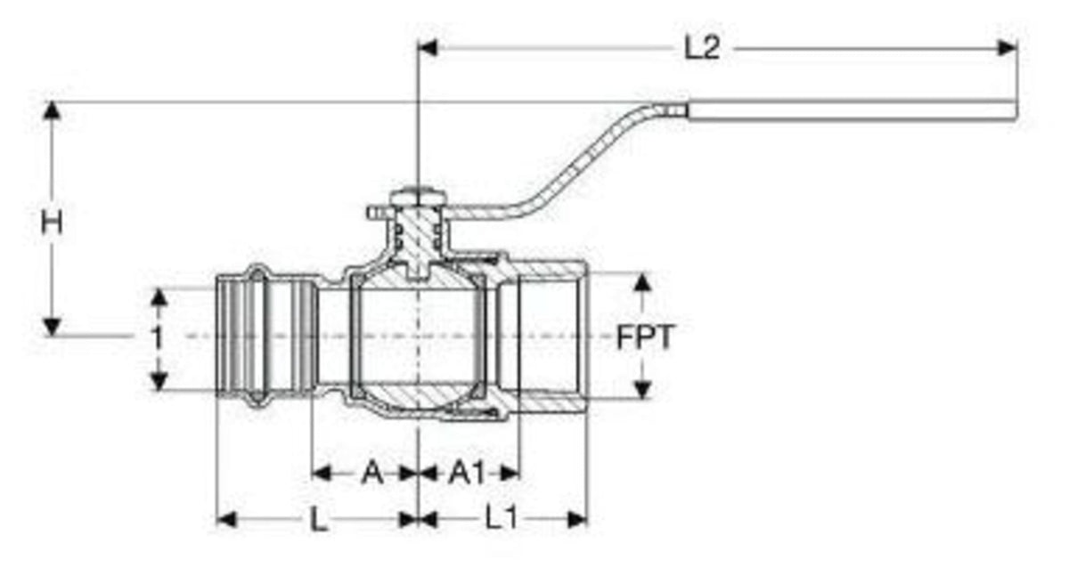 Viega 3/4" x 3/4", ProPress x FPT, 250 PSI CWP, Lead-Free, Bronze Body, EPDM Seal, Full Port, 2-Piece, Ball Valve