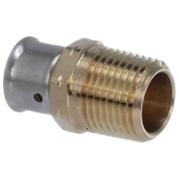 1/2" PEX Male Adapter (Crimp(F1807) x MIP) - PureFlow® Press (Brass)