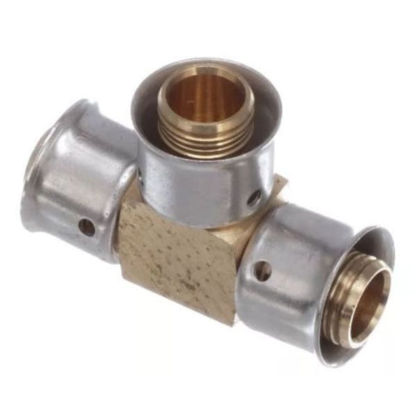 3/4" x 3/4" x 1/2" PEX Reducing Tee (Press)  - PureFlow® Press (Brass)