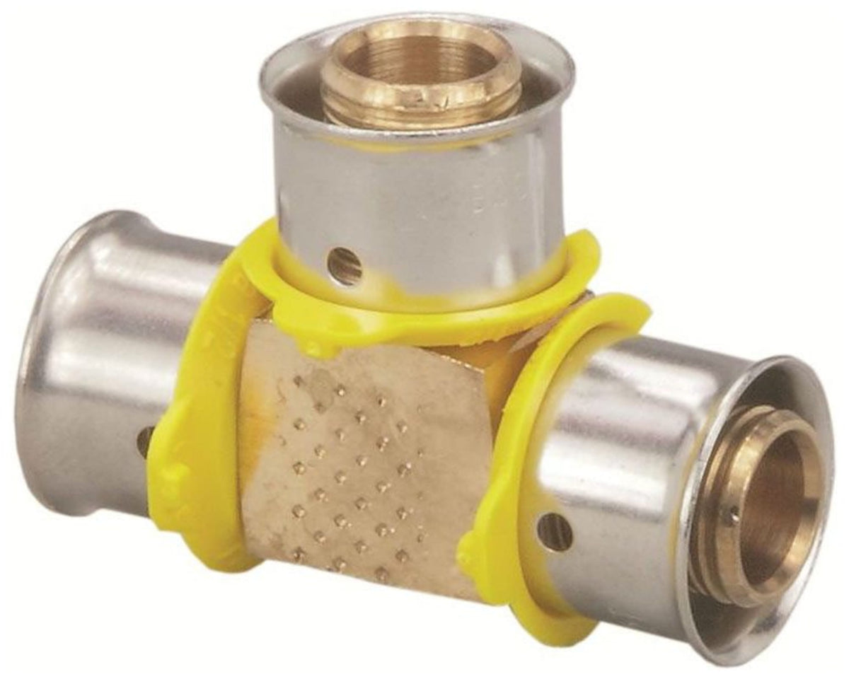 Viega 3/4" x 3/4" x 1/2" PEX Reducing Tee (Press) - PureFlow® Press (Brass)