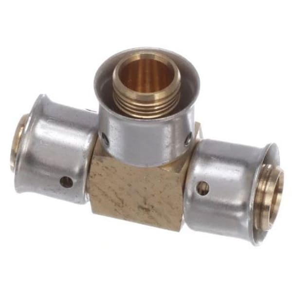 1" x 3/4" x 1" PEX Reducing Tee (Press)  - PureFlow® Press (Brass)