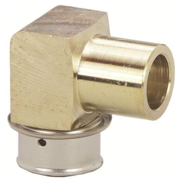1/2" x 3/4" PEX PureFlow Press Sweat Adapter Elbow (Press x FTG Sweat) - Brass