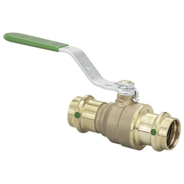 1-1/2" x 1-1/2", ProPress x ProPress, 250 PSI CWP, Lead-Free, Bronze, Locking Lever Handle, Full Port, 2-Piece, Ball Valve