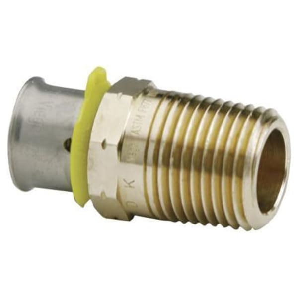 3/4" x 1/2" PEX Male Adapter (Crimp(F1807) x MIP) - PureFlow® Press (Brass)