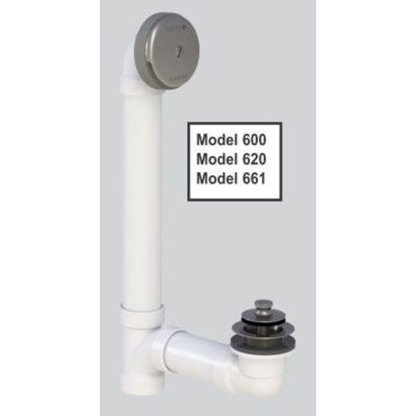 1-1/2" ABS Push Pull Bath Waste and Overflow Half Kit Chrome