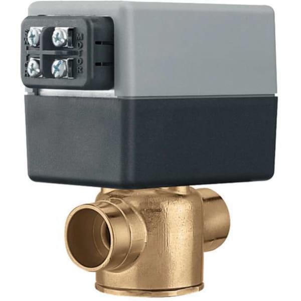 Z-One™ 2-Way valve body,Normally Closed Actuator terminal blockw/ Switch,24V,1",Sweat,7.5Cv,20 PSI ∆P