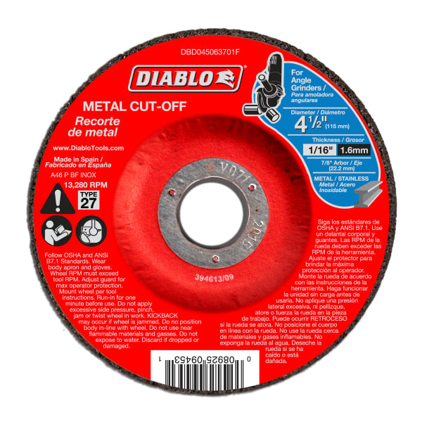 4-1/2" Type 27 Metal Cut-Off Disc