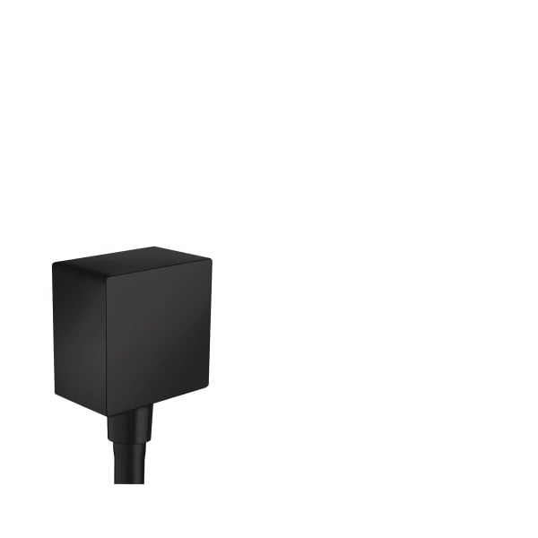 hansgrohe FixFit Wall Outlet Square with Check Valves in Matte Black