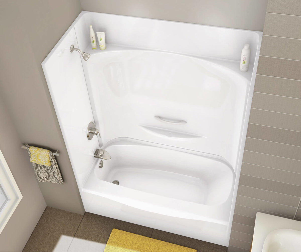 Maax KDTS 3060 AFR AcrylX Alcove Left-Hand Drain Four-Piece Tub Shower in White