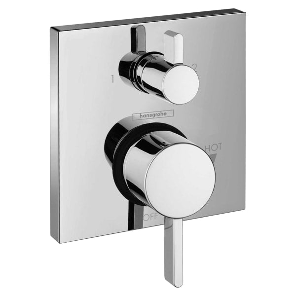 hansgrohe Ecostat Pressure Balance Trim Square with Diverter in Chrome