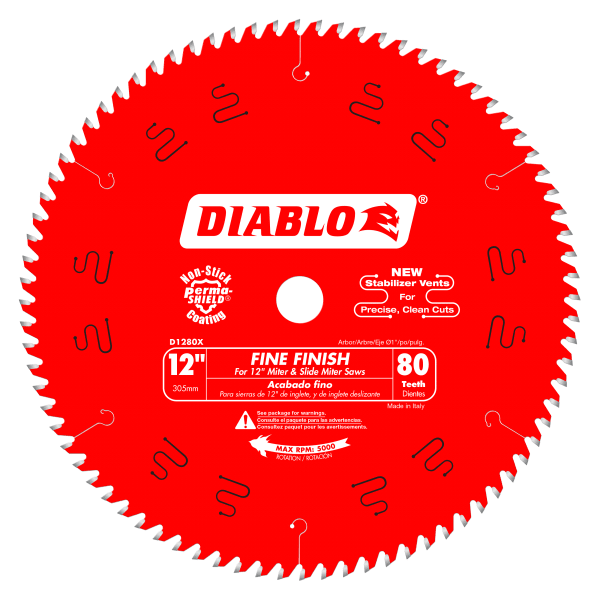 12" x 80-Teeth Fine Finish Saw Blade for Wood