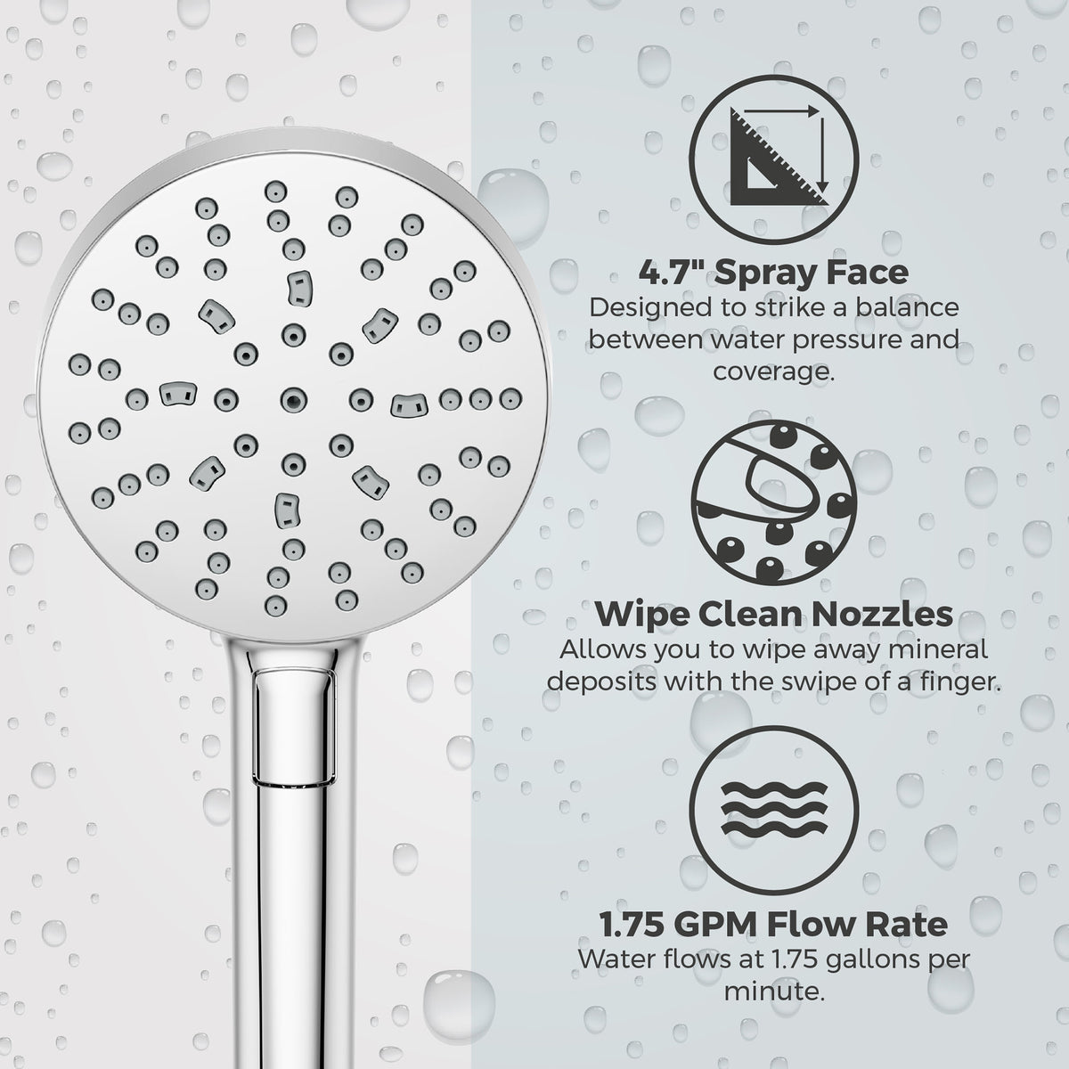 Pfister Faucets HSC-03SHWC Modern Round Handshower in Polished Chrome
